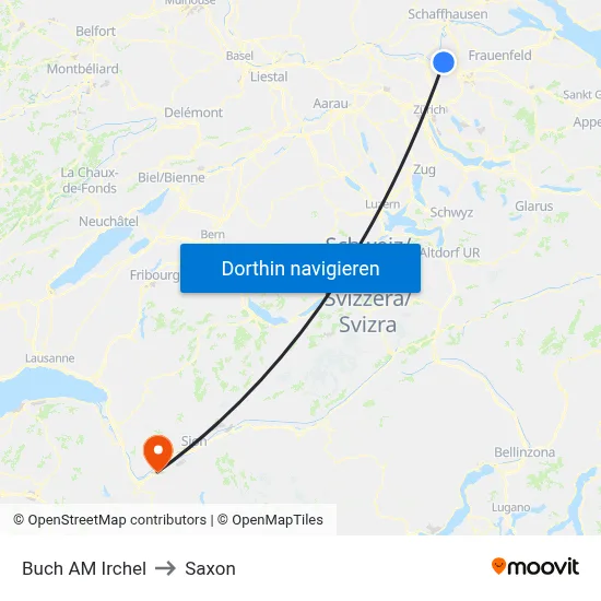Buch AM Irchel to Saxon map