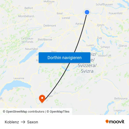 Koblenz to Saxon map