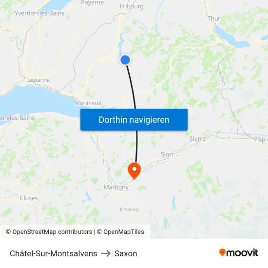 Châtel-Sur-Montsalvens to Saxon map