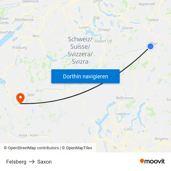 Felsberg to Saxon map