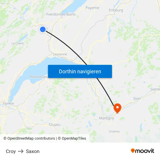Croy to Saxon map