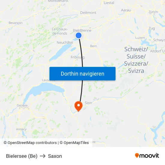 Bielersee (Be) to Saxon map