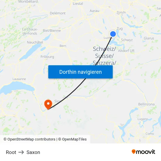 Root to Saxon map