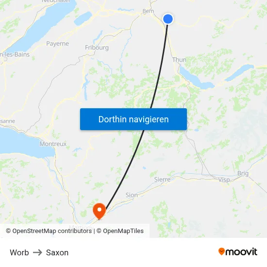 Worb to Saxon map