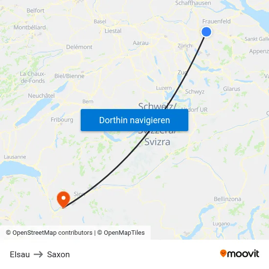 Elsau to Saxon map