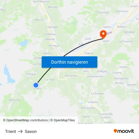Trient to Saxon map