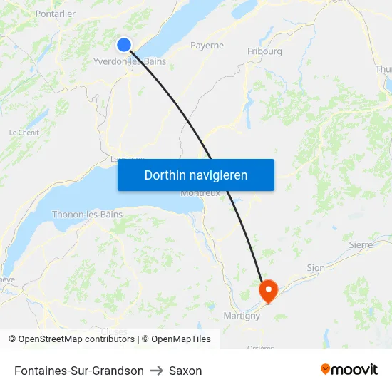Fontaines-Sur-Grandson to Saxon map