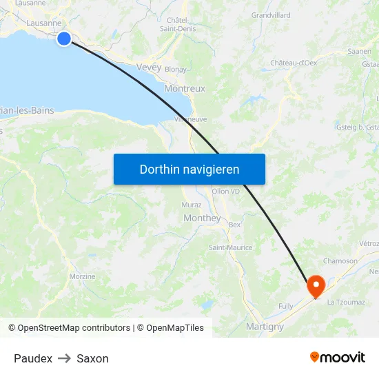 Paudex to Saxon map