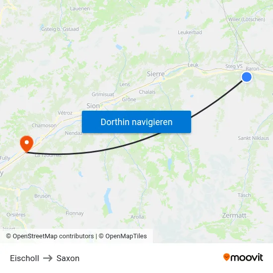 Eischoll to Saxon map