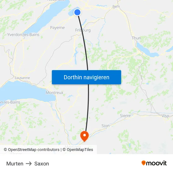 Murten to Saxon map