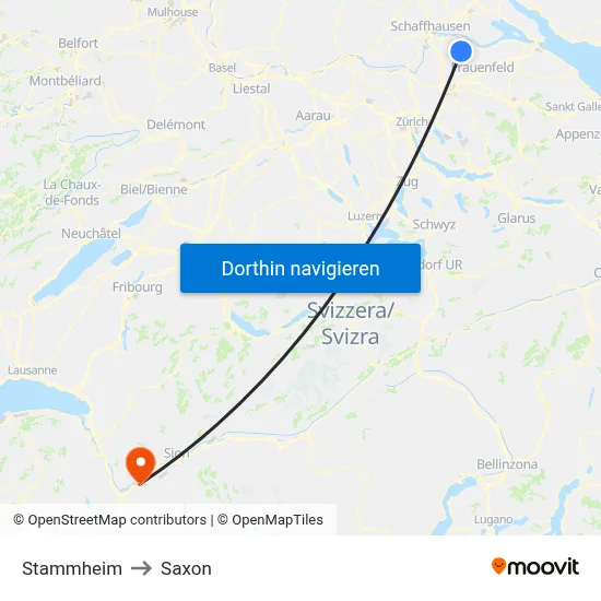 Stammheim to Saxon map