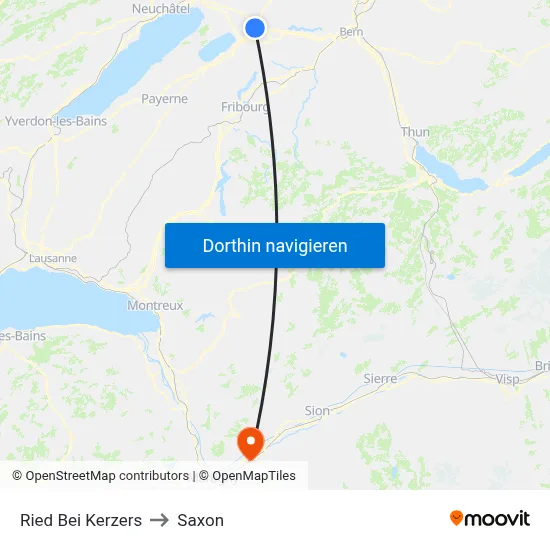Ried Bei Kerzers to Saxon map