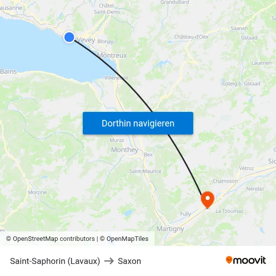 Saint-Saphorin (Lavaux) to Saxon map