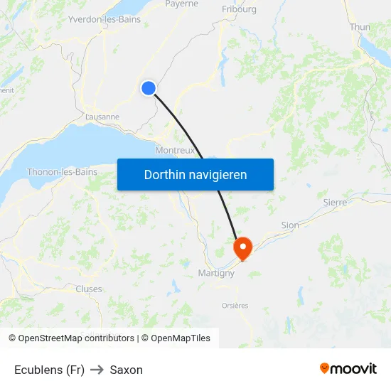 Ecublens (Fr) to Saxon map