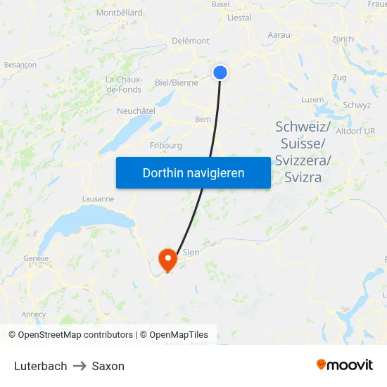 Luterbach to Saxon map