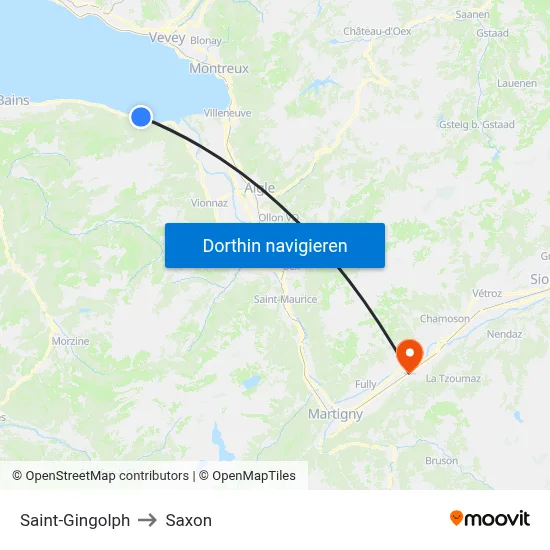 Saint-Gingolph to Saxon map