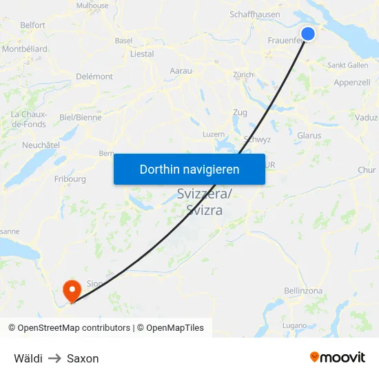 Wäldi to Saxon map