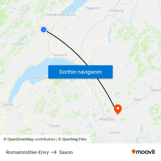 Romainmôtier-Envy to Saxon map