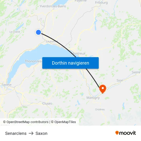 Senarclens to Saxon map