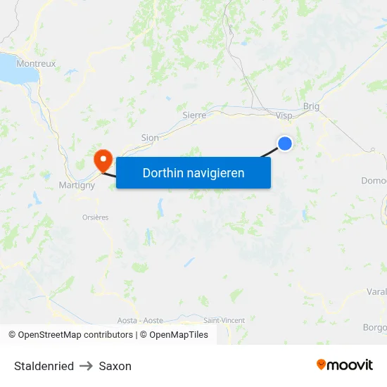 Staldenried to Saxon map