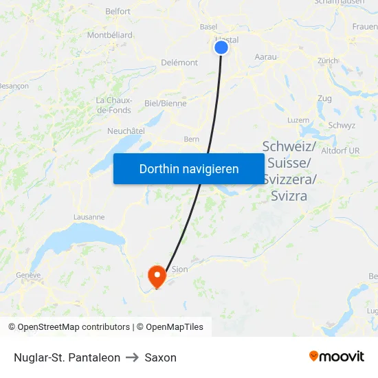 Nuglar-St. Pantaleon to Saxon map