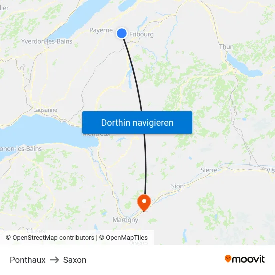 Ponthaux to Saxon map