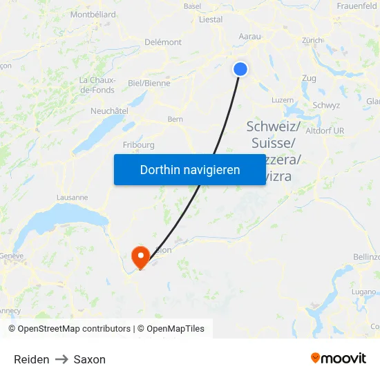 Reiden to Saxon map