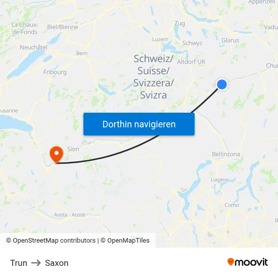Trun to Saxon map