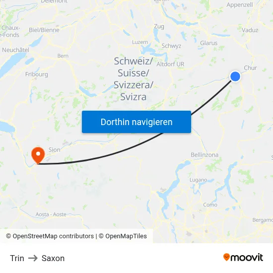 Trin to Saxon map