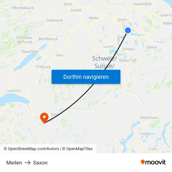 Meilen to Saxon map