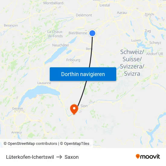 Lüterkofen-Ichertswil to Saxon map