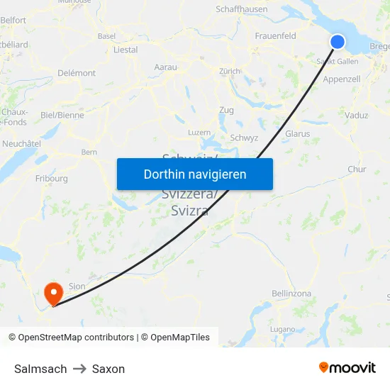 Salmsach to Saxon map