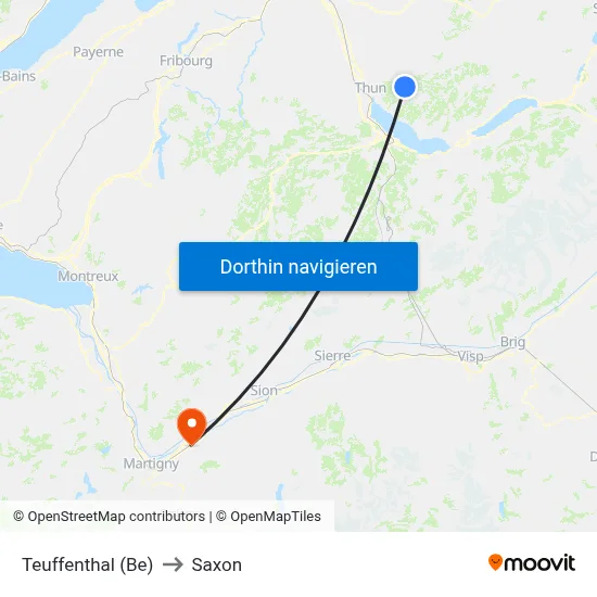 Teuffenthal (Be) to Saxon map