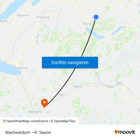 Wachseldorn to Saxon map