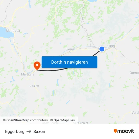 Eggerberg to Saxon map