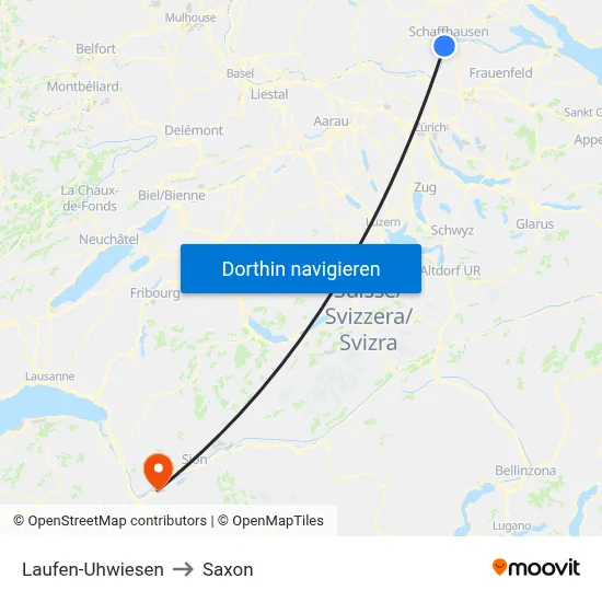Laufen-Uhwiesen to Saxon map