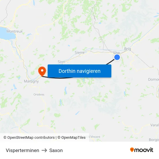 Visperterminen to Saxon map