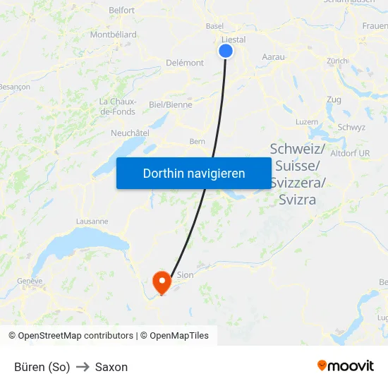 Büren (So) to Saxon map