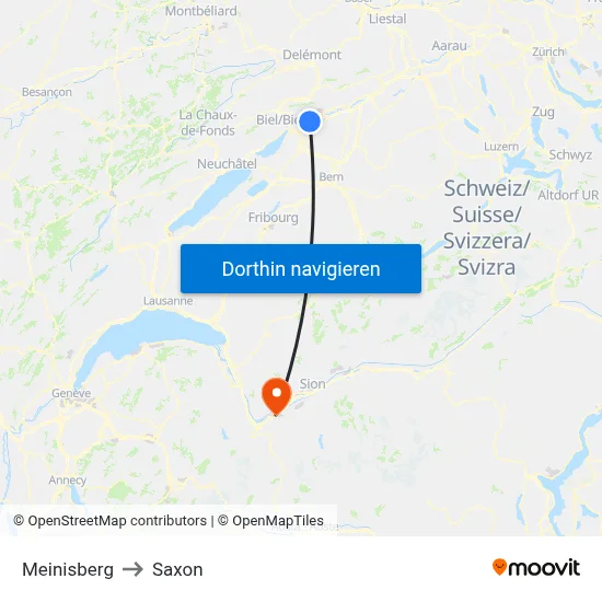 Meinisberg to Saxon map