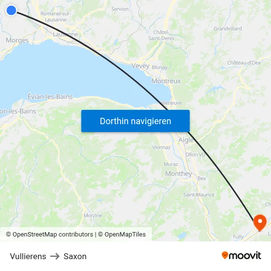 Vullierens to Saxon map