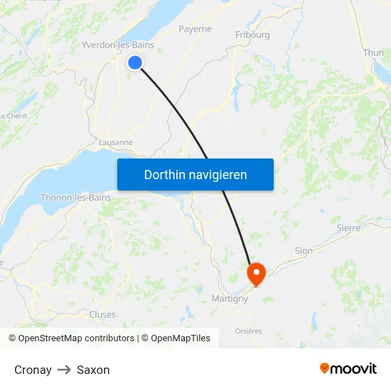 Cronay to Saxon map