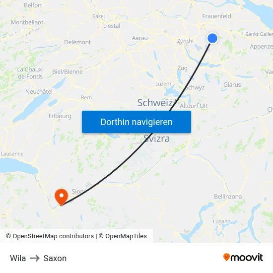 Wila to Saxon map