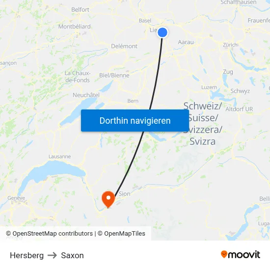 Hersberg to Saxon map