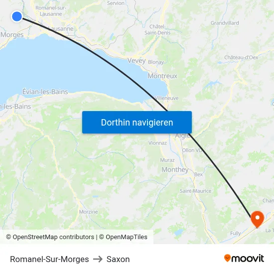 Romanel-Sur-Morges to Saxon map
