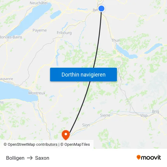 Bolligen to Saxon map
