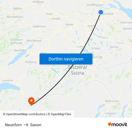 Neunforn to Saxon map