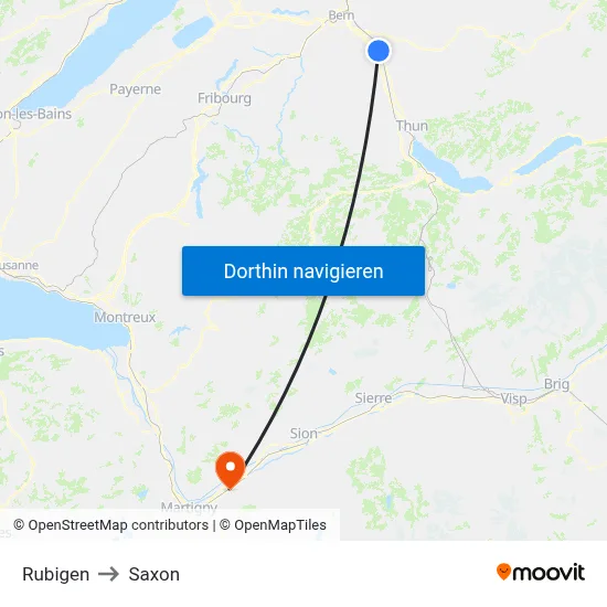 Rubigen to Saxon map