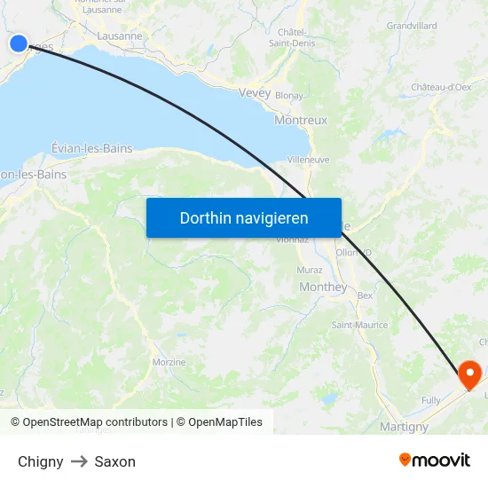 Chigny to Saxon map