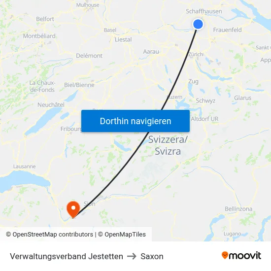 Verwaltungsverband Jestetten to Saxon map