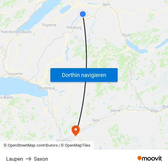 Laupen to Saxon map